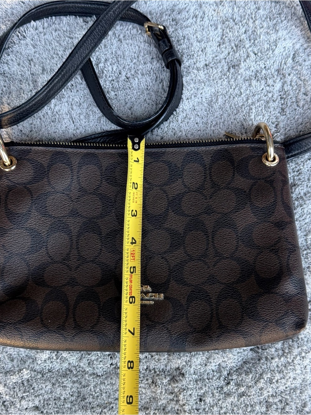 Coach Brown/Black Signature Mia Crossbody with Gold Hardware - Picture 4 of 7